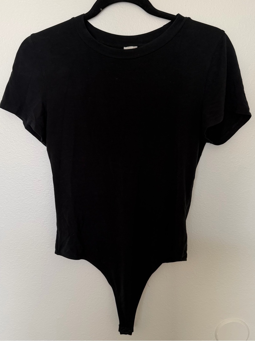 Wilfred Black Women's Short Sleeve Bodysuit - Classic Crew Neck